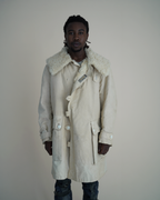 Vintage 1940s Örebro Swedish Military-Style “Livpäls” Canvas Sheepskin Parka