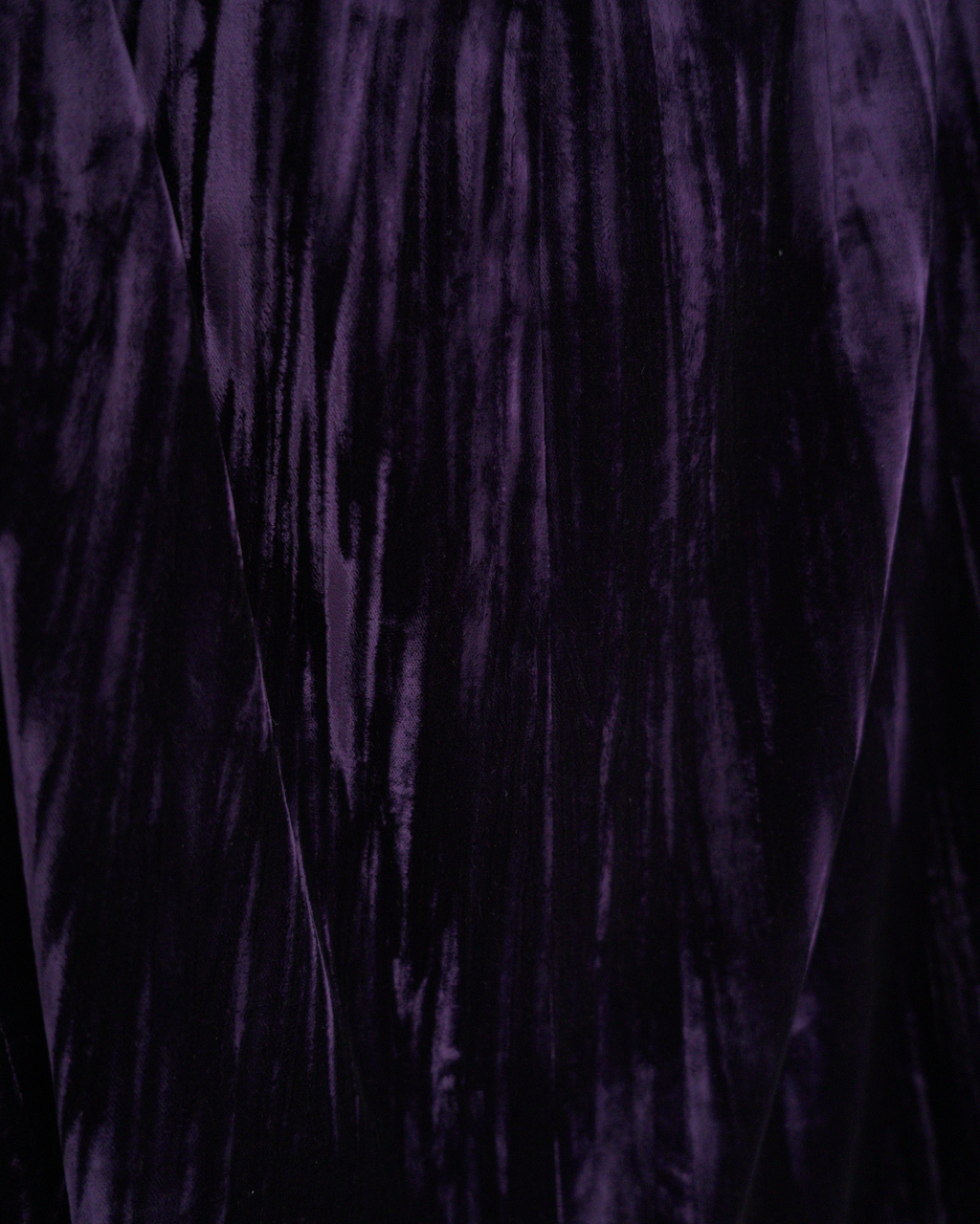 Yves Saint Laurent Rive Gauche purple crinkled/striated velvet skirt suit