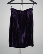 Yves Saint Laurent Rive Gauche purple crinkled/striated velvet skirt suit