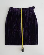 Yves Saint Laurent Rive Gauche purple crinkled/striated velvet skirt suit