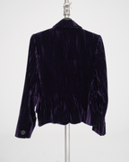Yves Saint Laurent Rive Gauche purple crinkled/striated velvet skirt suit