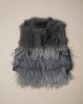 Yigal Azrouël Tiered Mixed Fur & Ostrich Feather Vest