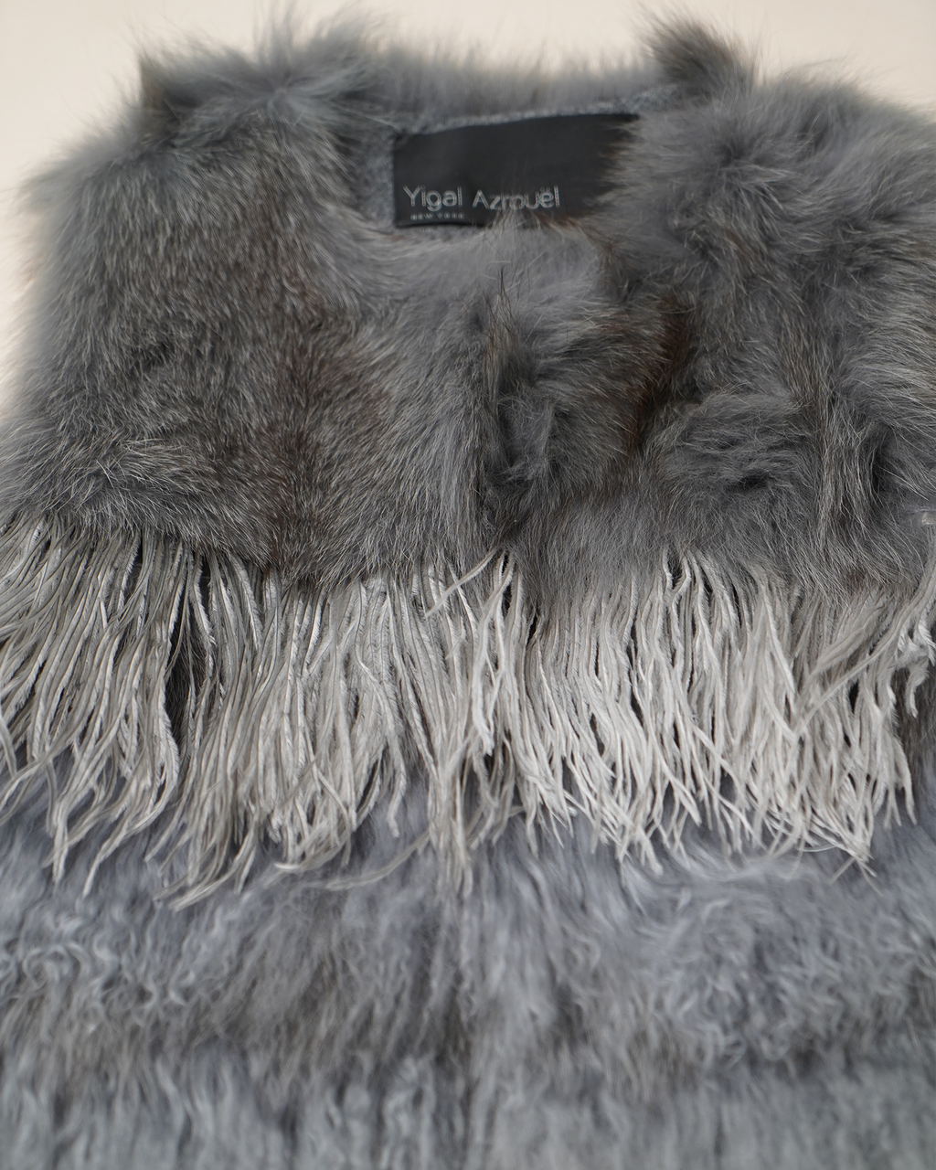 Yigal Azrouël Tiered Mixed Fur & Ostrich Feather Vest