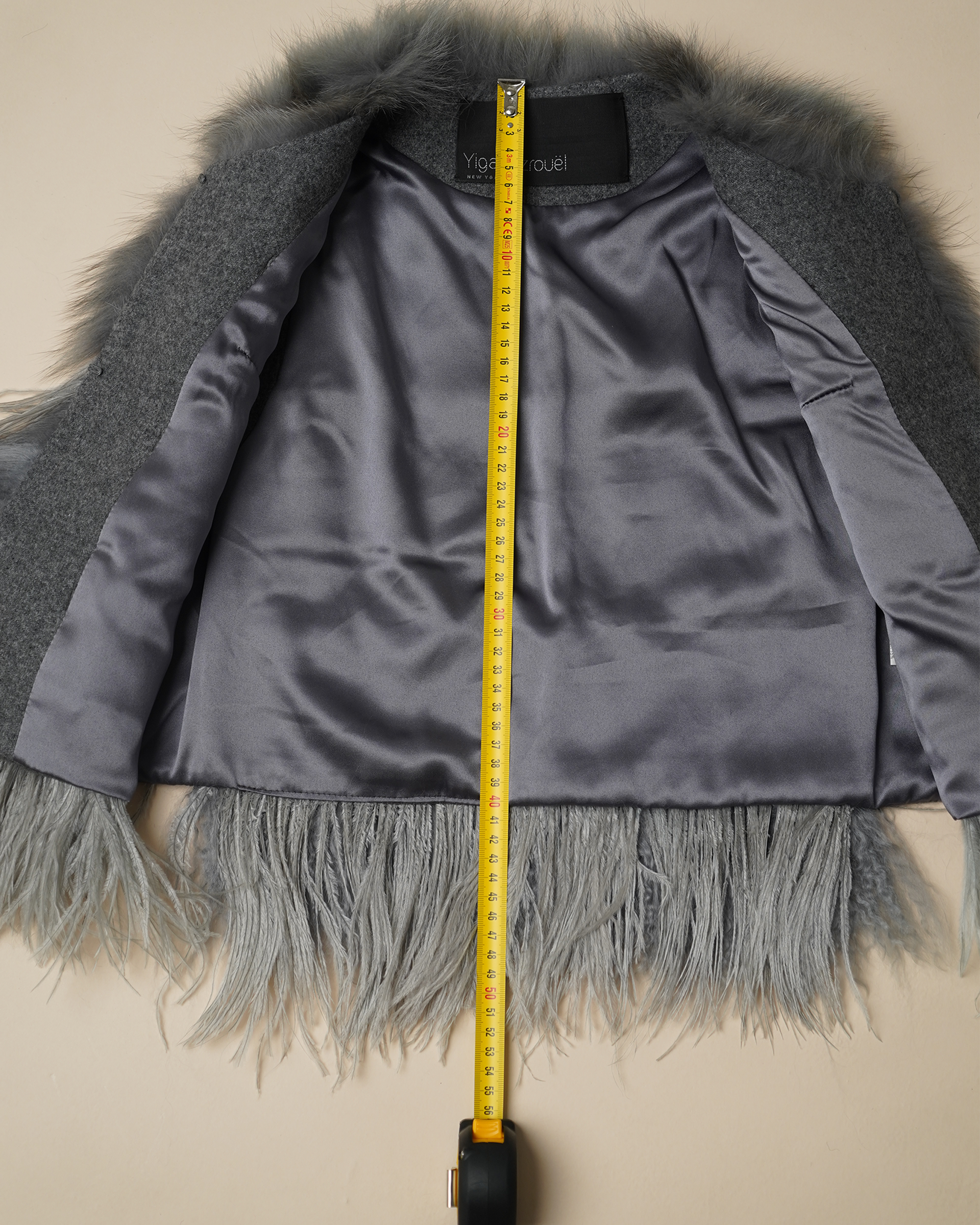 Yigal Azrouël Tiered Mixed Fur & Ostrich Feather Vest