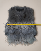 Yigal Azrouël Tiered Mixed Fur & Ostrich Feather Vest