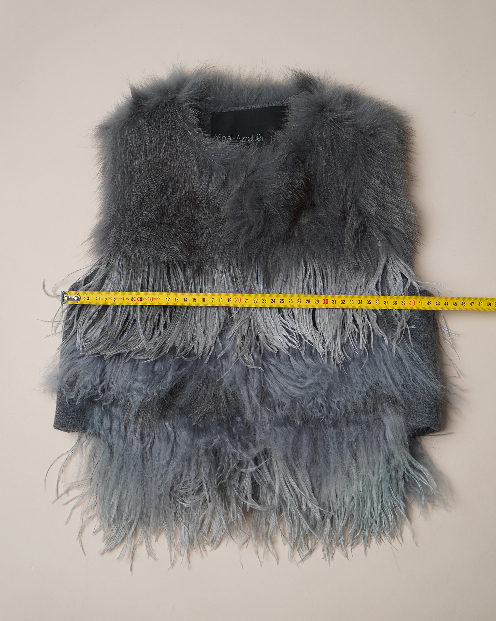 Yigal Azrouël Tiered Mixed Fur & Ostrich Feather Vest
