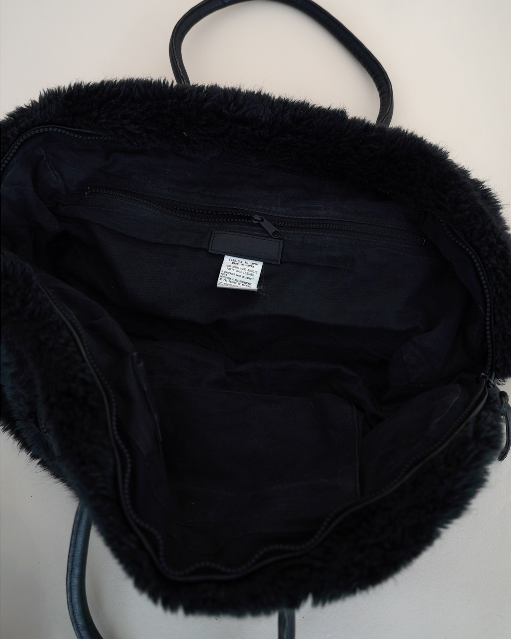 Y's by Yohji Yamamoto Faux-Fur Bowler Bag
