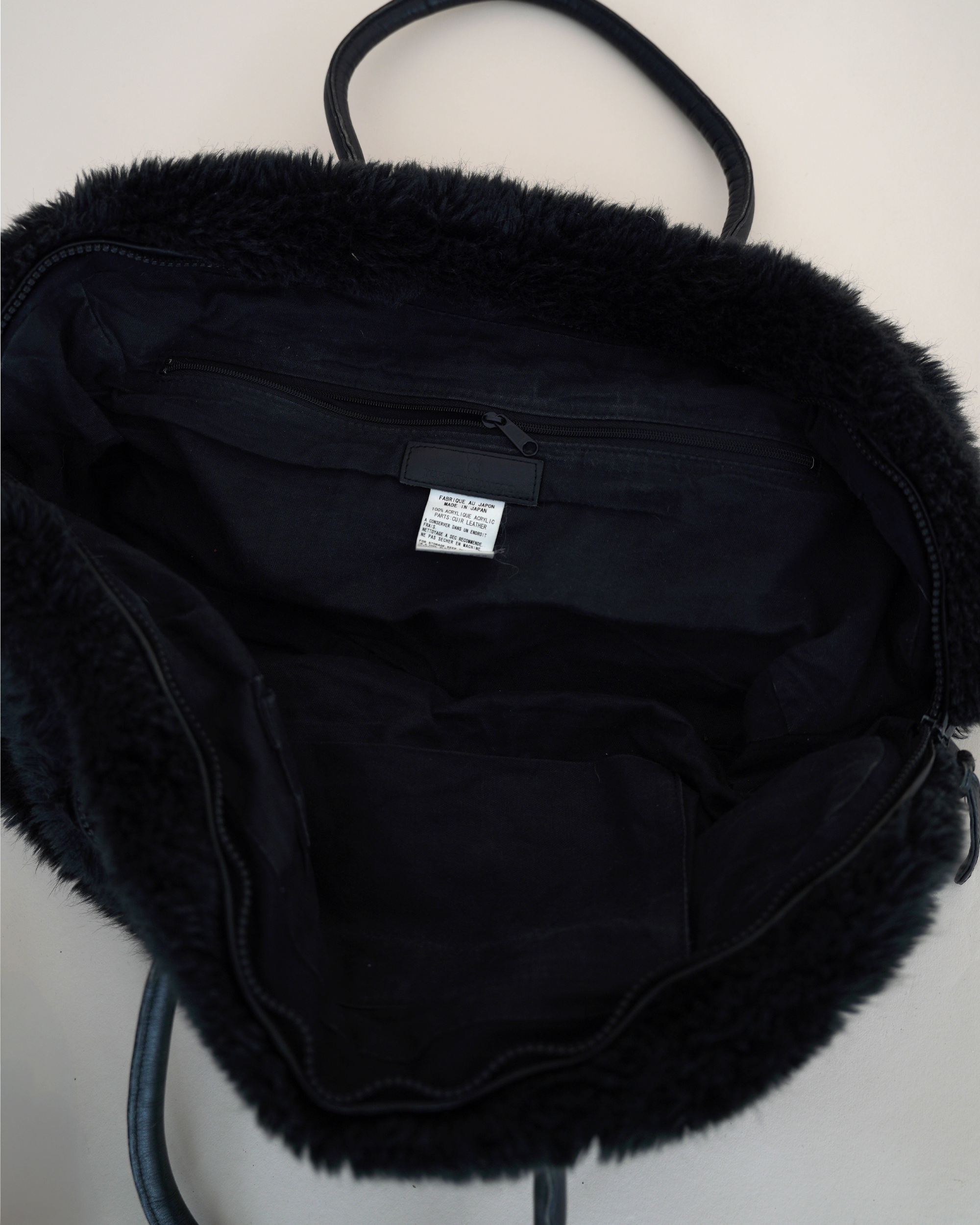 Y's by Yohji Yamamoto Faux-Fur Bowler Bag