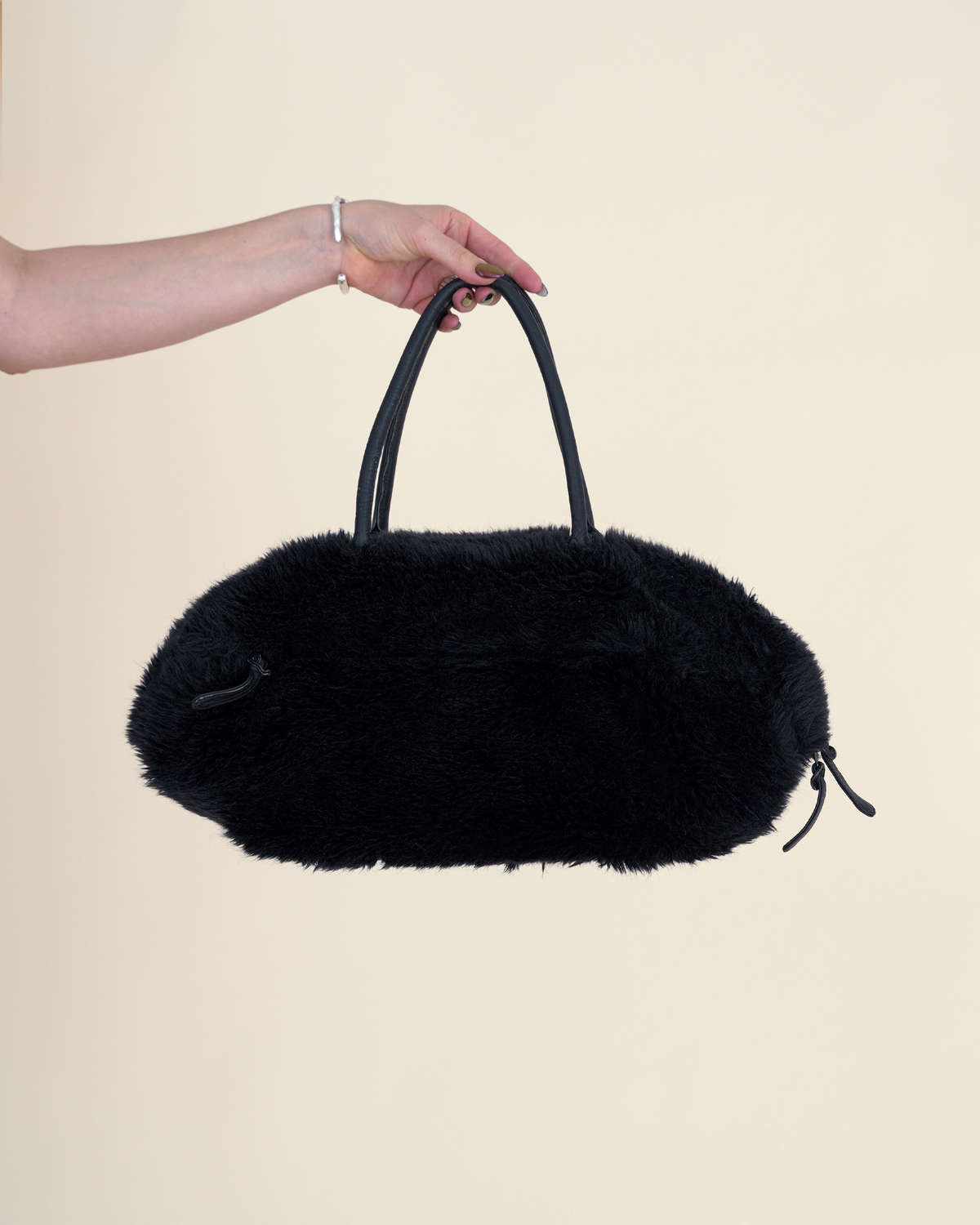 Y's by Yohji Yamamoto Faux-Fur Bowler Bag
