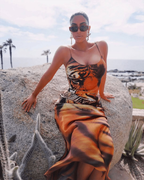 Roberto Cavalli tiger print midi dress